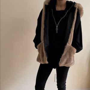 Zara Faux Fur Hoodie Vest
